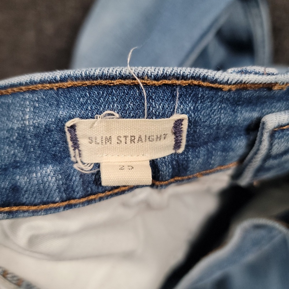 Madewell Women Slim Straight Jeans 28 Distressed Button Front - Picture 9 of 14